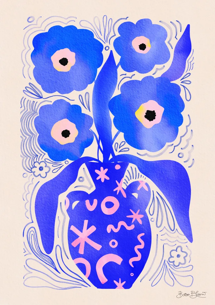 Bloom, Baroo: Blue Flowers Matisse Homage