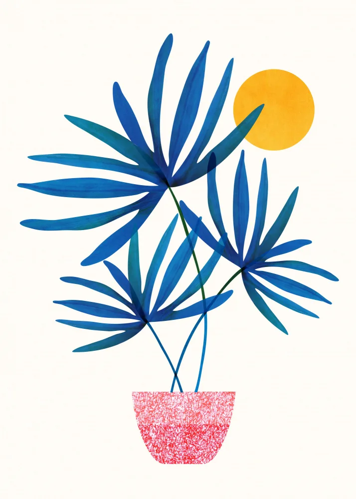 Gallagher, Kristian: Sunny Palms Blue 5x7