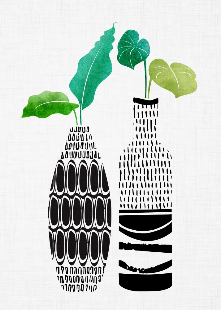 Gallagher, Kristian: Bw Tribal Vases Vertical