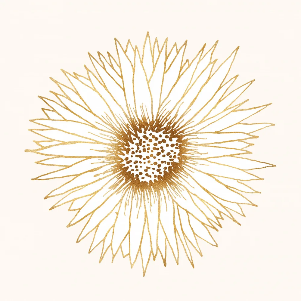 Gallagher, Kristian: Gold Sunflower Print
