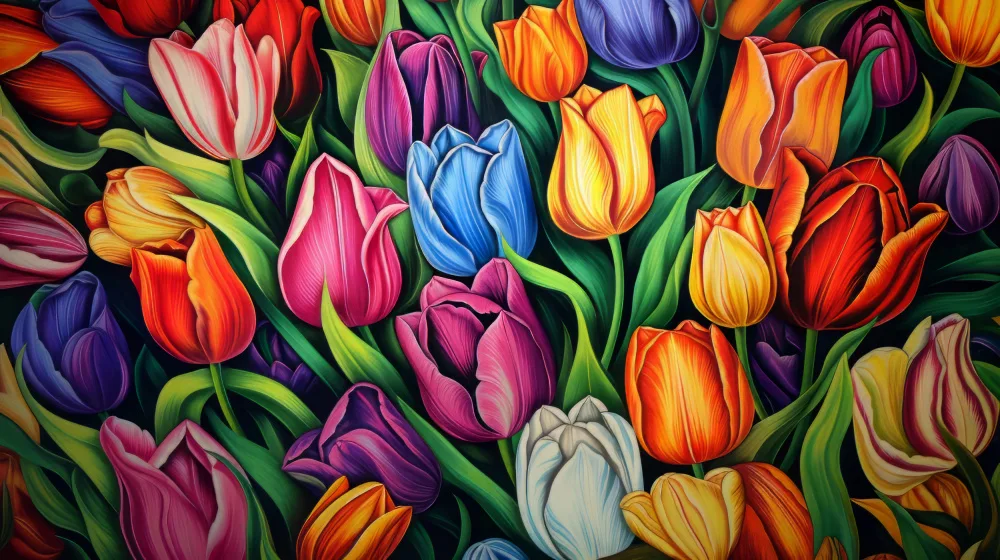 Paksoylu, Bilge: Colourful Bright Tulips 1