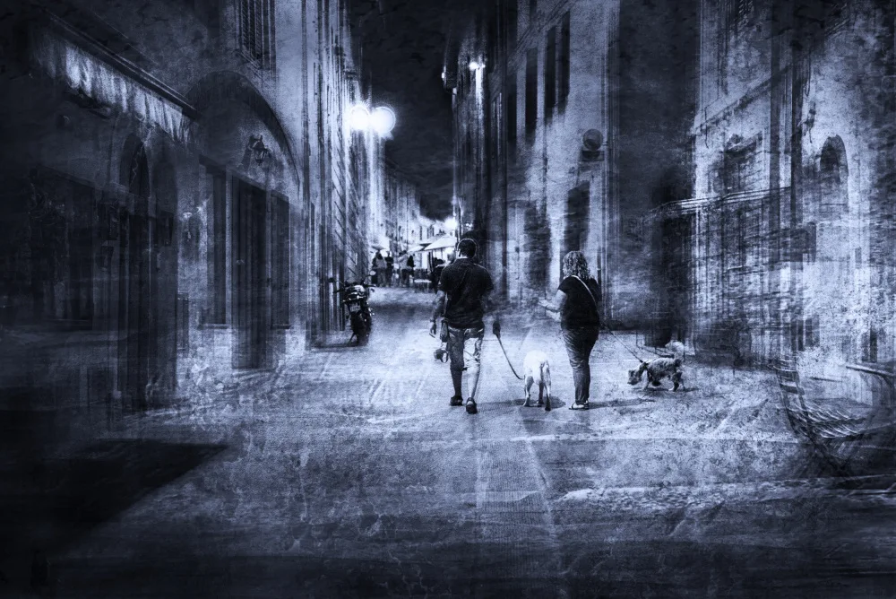 Quaglia, Nicodemo: Se promener dans la ruelle avec des chiens