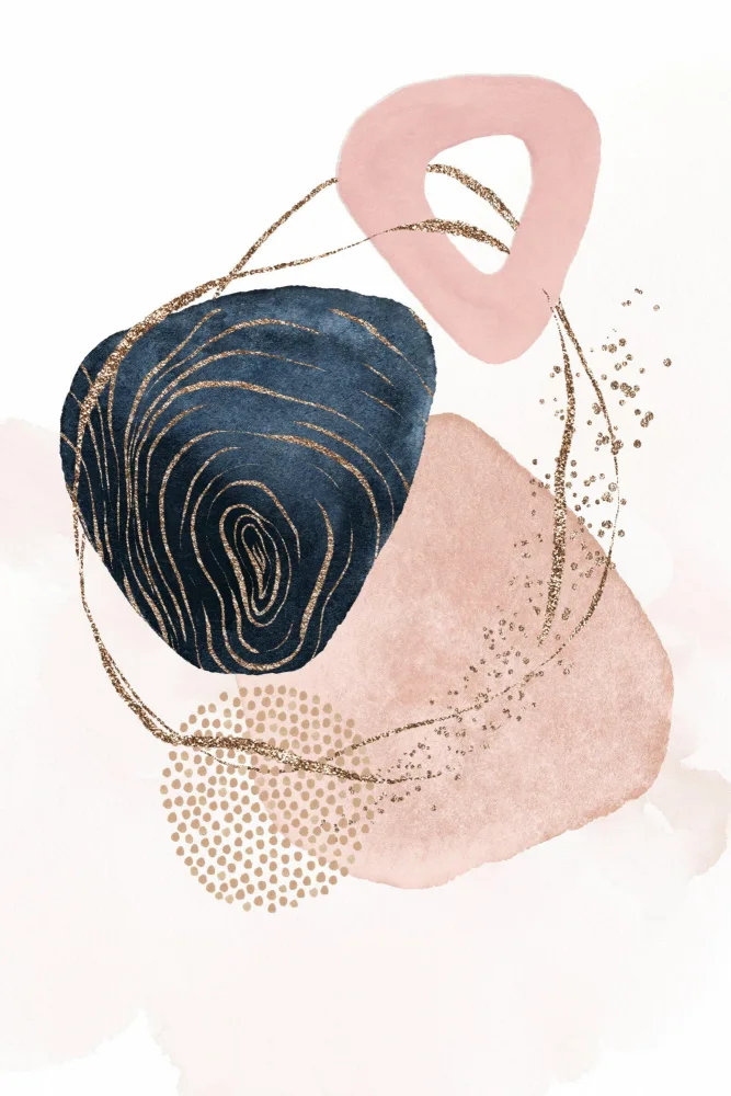 Moss, Ann Sally: Abstrakt in Pink und Navy-2