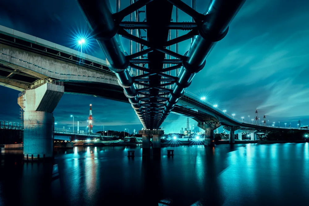 YusukeMatsumoto: Bridge, chimney and night view