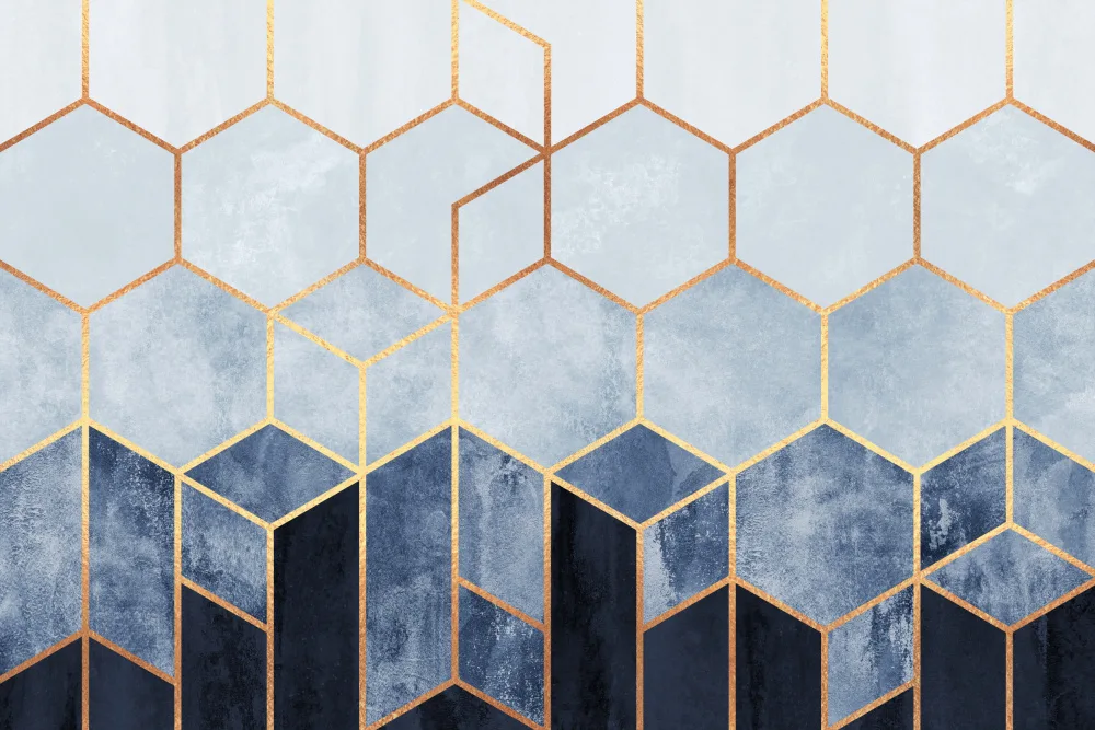 Fredriksson, Elisabeth: Soft Blue Hexagons