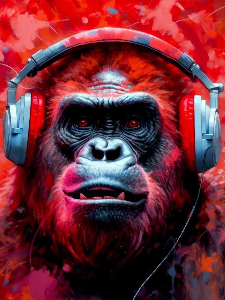 Jaszke, Justyna: Gorila con auriculares animal