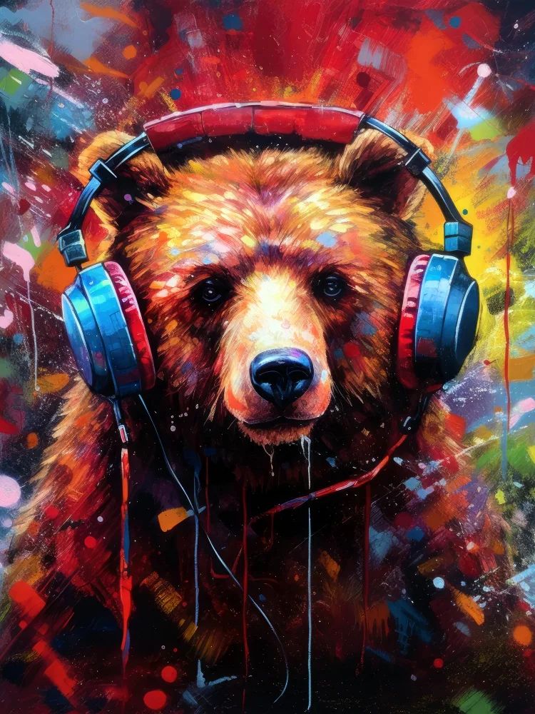 Jaszke, Justyna: Oso con auriculares animal