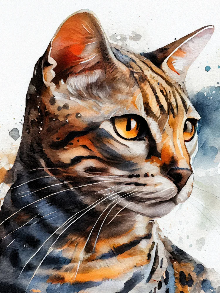 Jaszke, Justyna: Cat watercolor painting animal