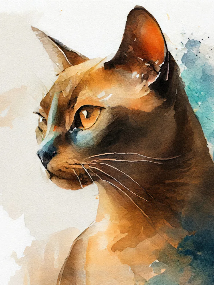 Jaszke, Justyna: Cat watercolor painting animal