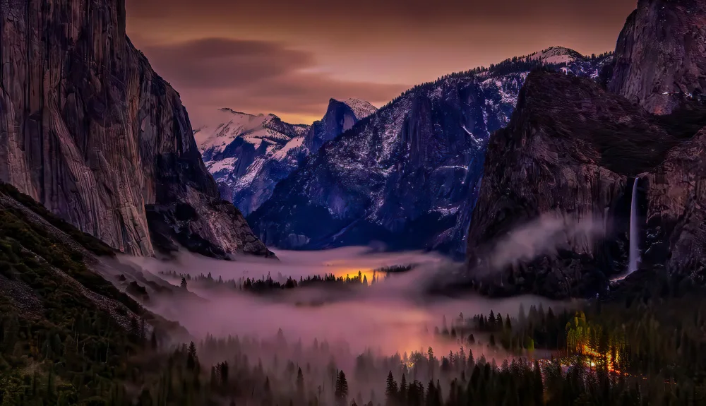 Lin, Ning: Serata nebbiosa a Yosemite