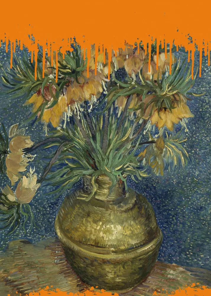 Concept, Art The: Koláž Slunečnice a splash Van Gogh