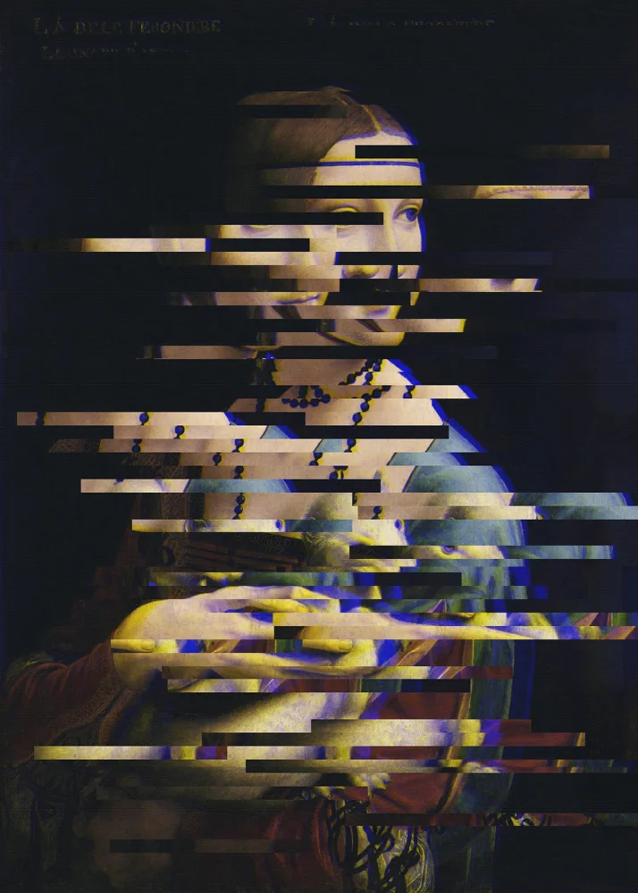 Concept, Art The: Glitched Leonardo da Vinci's Lady with a Ermine