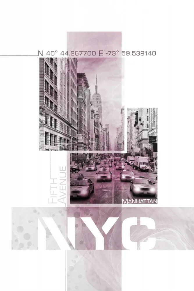 Viola, Melanie: Póster Arte Tráfico de la Quinta Avenida de Nueva York | mármol rosa