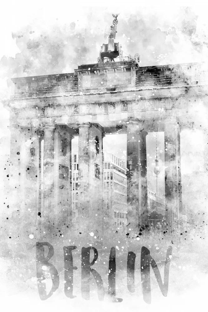 Viola, Melanie: Monochrome Art BERLÍN Braniborská brána | vodové barvy