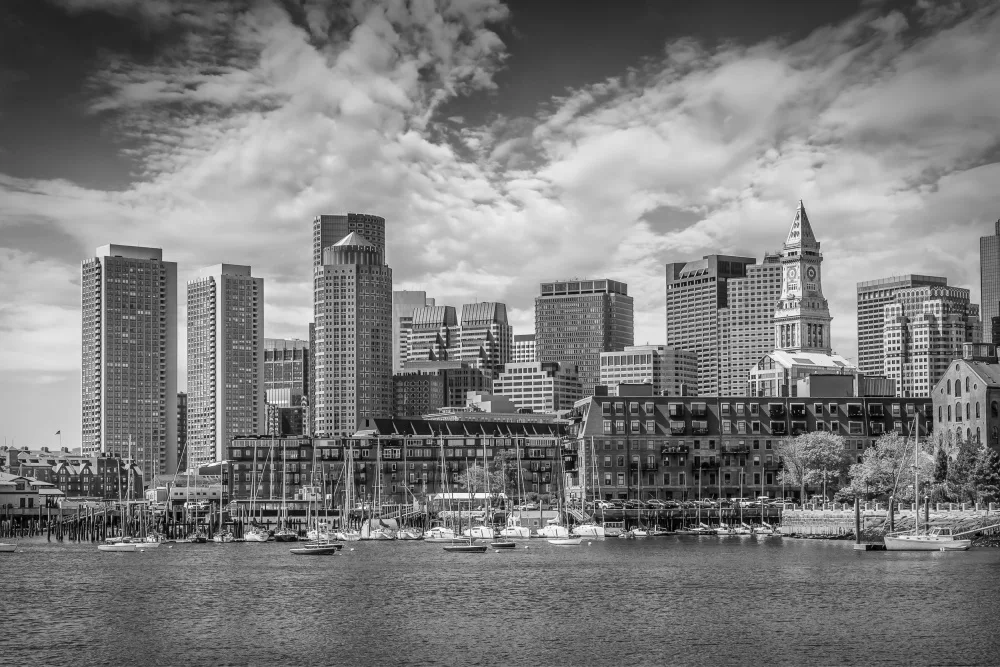 Viola, Melanie: BOSTON Skyline North End & Financial District - Monochrome