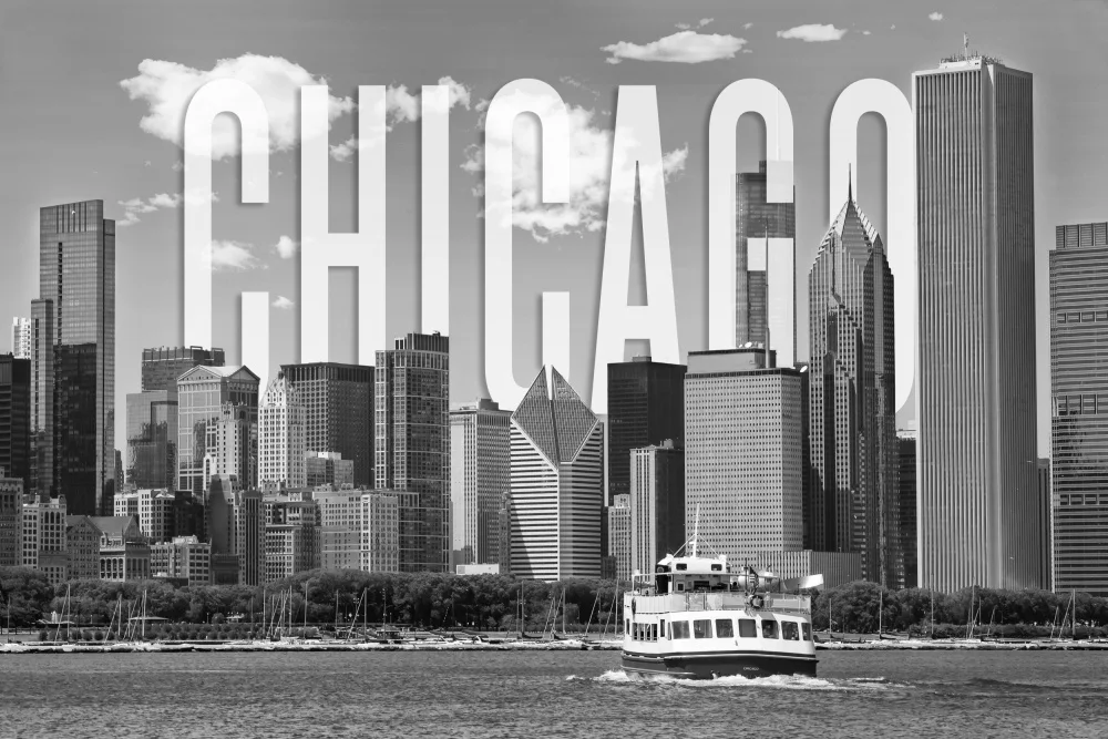 Viola, Melanie: Chicago,horizon,monochrome