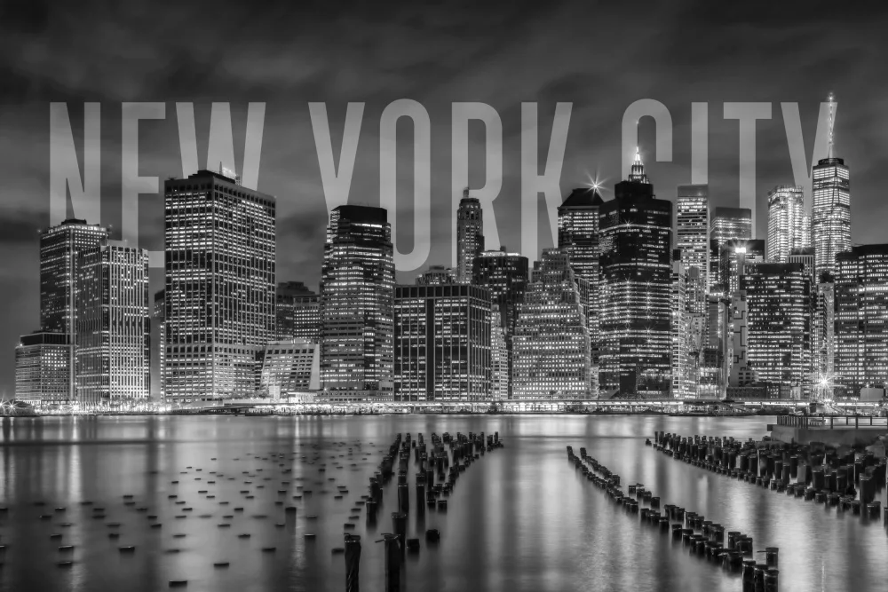 Viola, Melanie: Skyline di NEW YORK CITY monocromatico