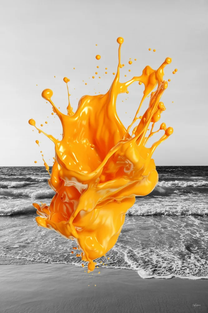 Skellern, Sue: Orange splash on the Beach