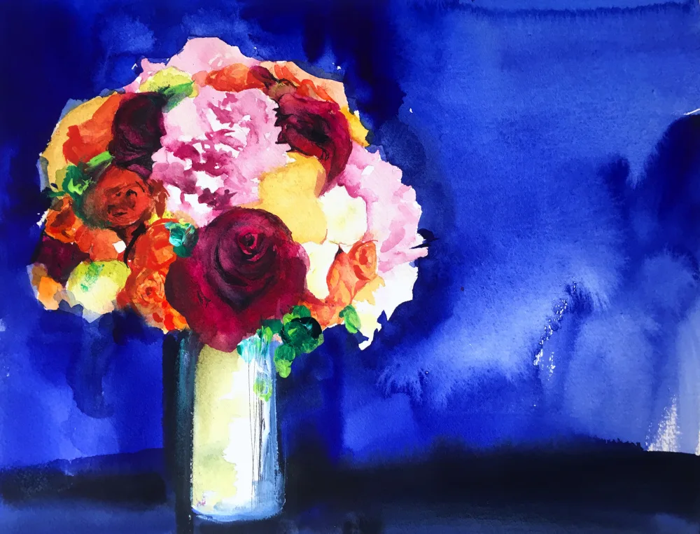 Lindstrom, Christine: Blauer Blumenstrauß