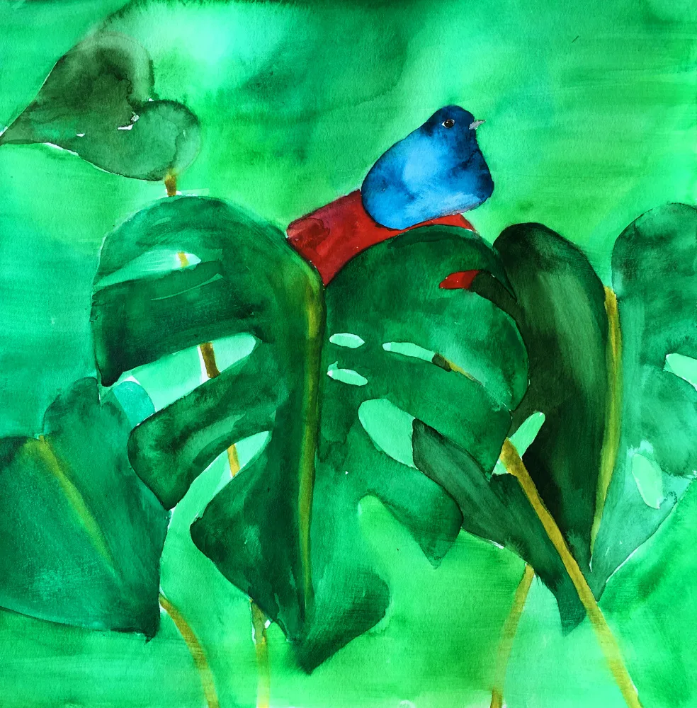 Lindstrom, Christine: Bluebird nella pianta di Monstera Ii piccolo