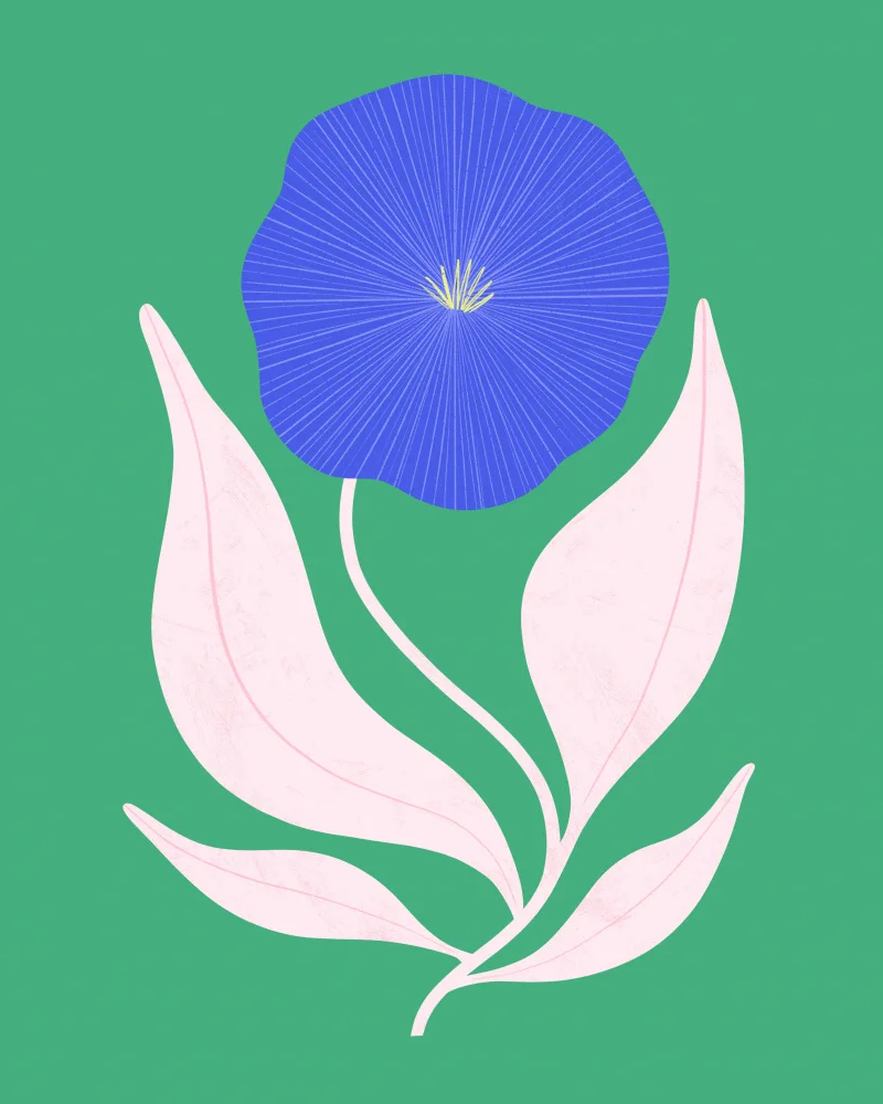 Donne, Melissa: Flor azul abstracta