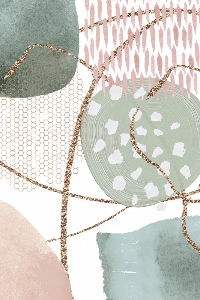 Moss, Ann Sally: Formas en rosa y verde- 2