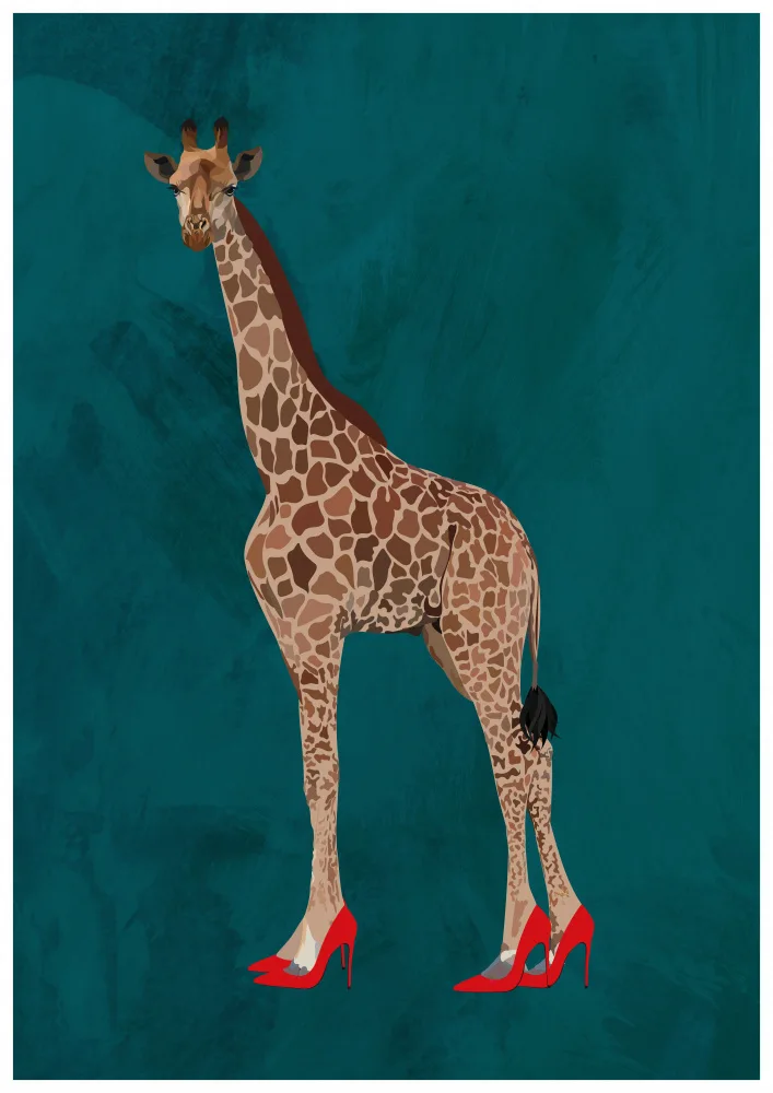 Manovski, Sarah: Giraffe turquouise heels