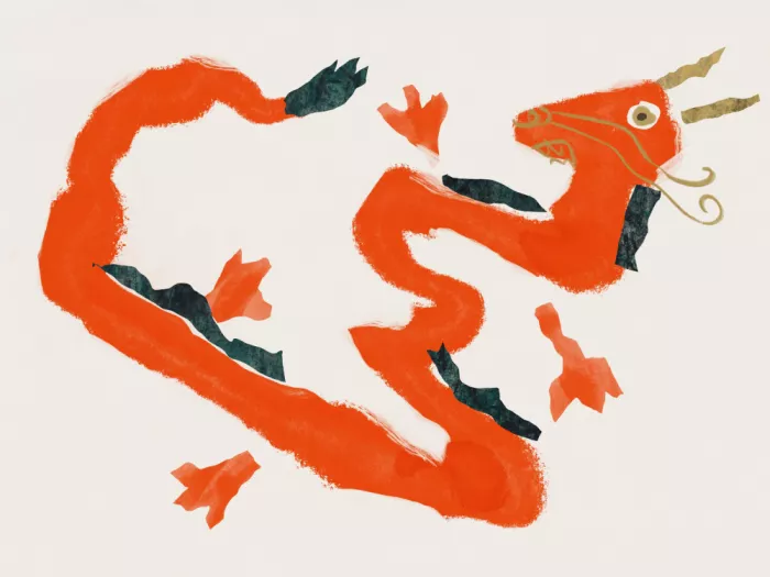 Dean, Little: Vibrant Orange Dragon