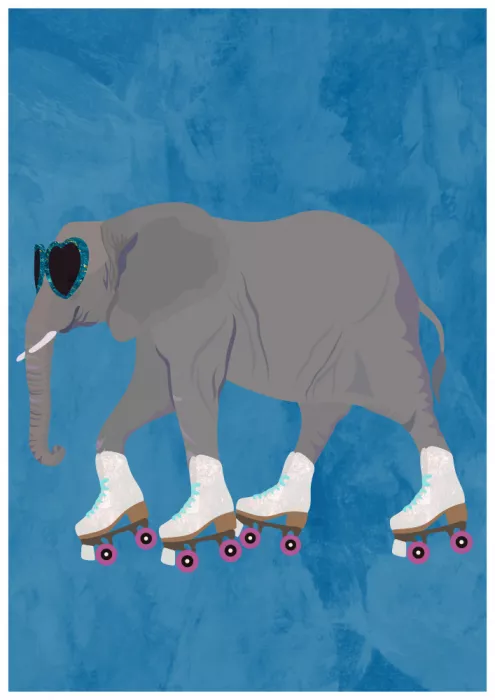 Manovski, Sarah: Rollerskating elephant
