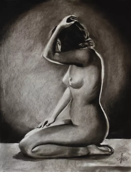 Akkers, Corné: Prestudy to Sitting Nude by Jacob Merkelbach - 24-03-24