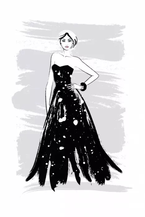 Martina: Donna in abito nero elegante