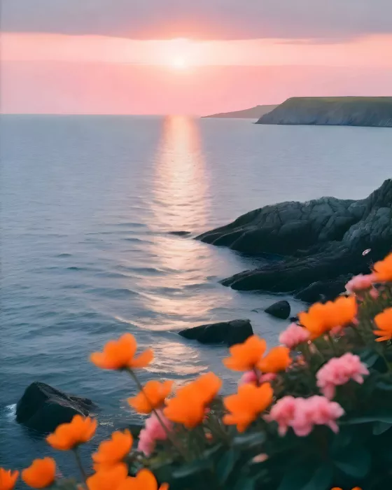 Gokhale, Uma: Playa rocosa al atardecer
