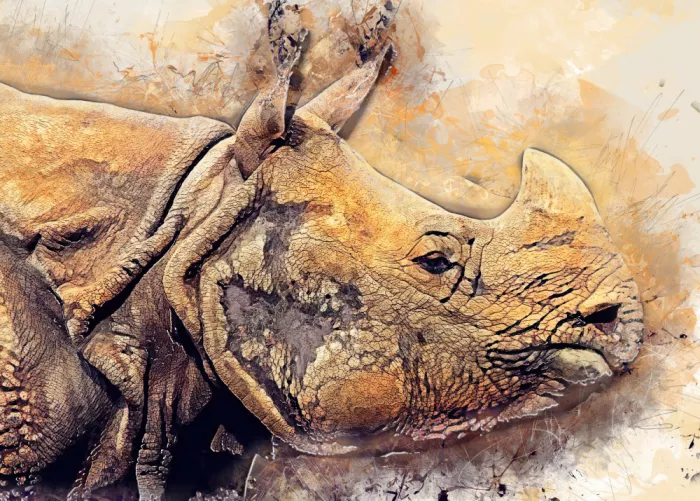 Jaszke, Justyna: Rhinoceros animal art