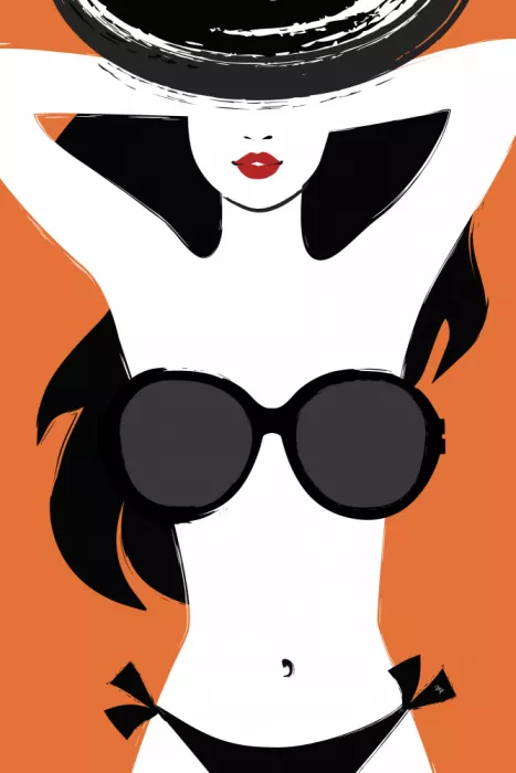 Martina: Mujer elegante en bikini negro