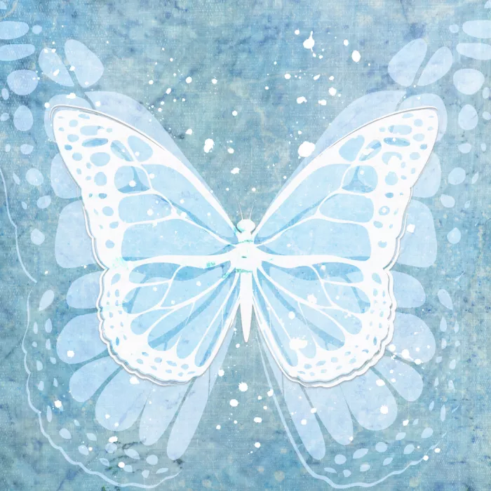 Martina: Élégance du papillon bleu
