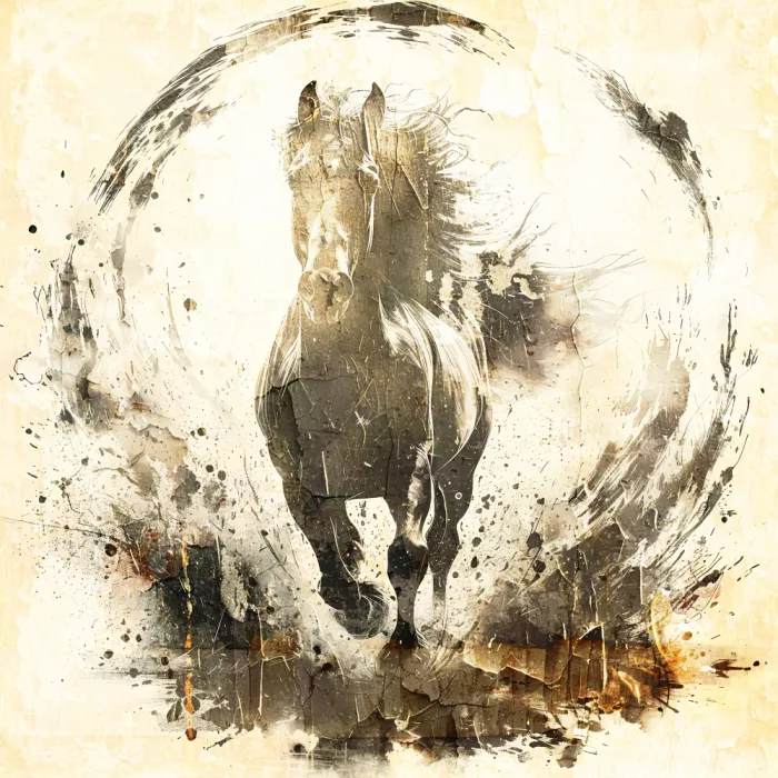 Kulik, Rafal: Pferd Vintage Art Illustration 14