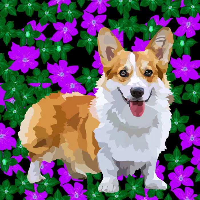 Rakos, Lynnda: Corgi in flowers