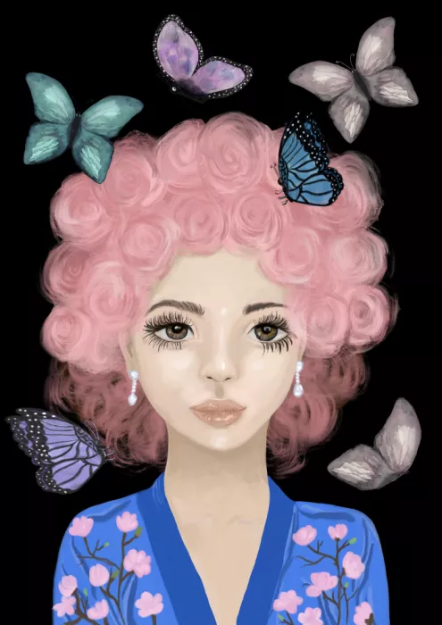 Lindblom, Monica: Chica con mariposas