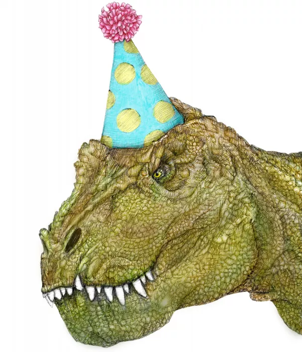 Mazur, EC: Večeřící dinosaurus - barevná nástěnná malba