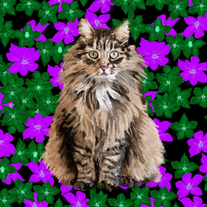 Rakos, Lynnda: Cat in Flowers