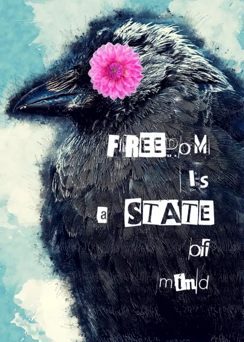 Jaszke, Justyna: Freedom Is a State of Mind Collage Art