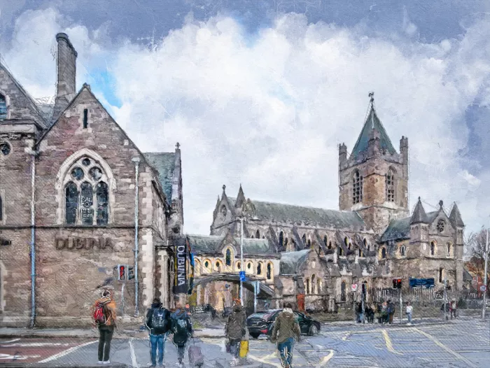 Jaszke, Justyna: Dublin City Watercolor Art Ireland (4)