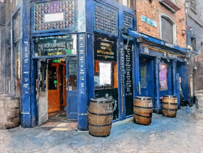 Jaszke, Justyna: Arte en acuarela de la ciudad de Dublín Irlanda (11)