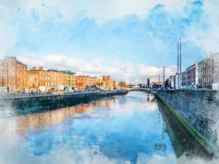 Jaszke, Justyna: Dublin City Watercolor Art Ireland (13)