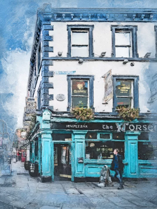 Jaszke, Justyna: Dublin City Watercolor Art Ireland (17)