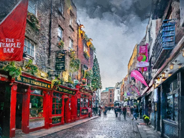 Jaszke, Justyna: Dublin City Watercolor Art Ireland (22)