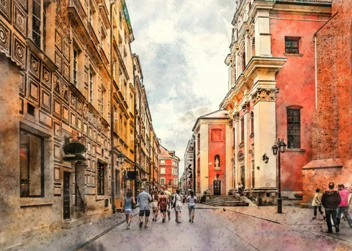 Jaszke, Justyna: Warsaw City Watercolor Art Poland (13)