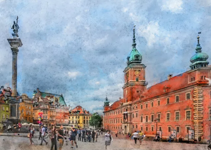 Jaszke, Justyna: Acuarela urbana de Varsovia Polonia (34)