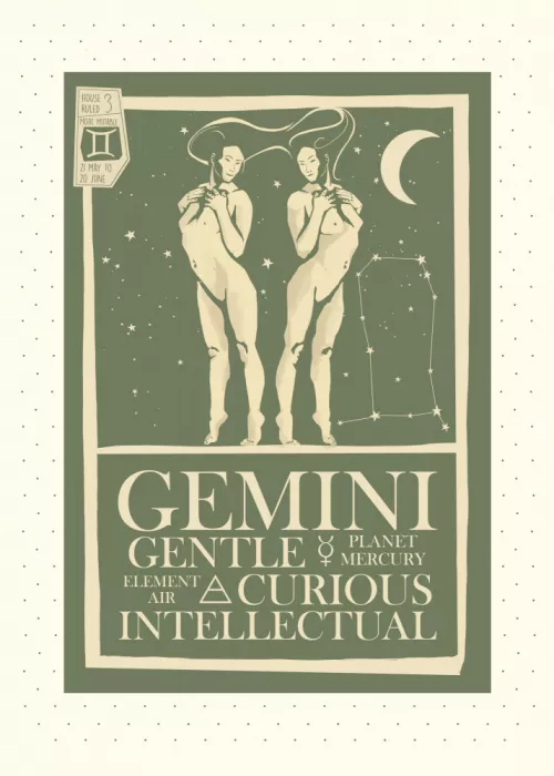 Gem, Dion: Gemini Tierkreis Plakat