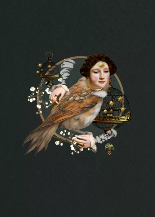 MHB, Atelier: Collage "Sirin: Mythological Singing Bird"